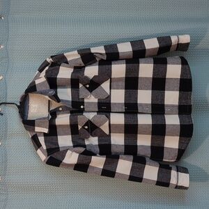 NWOT Sz 16 Boys Crewcuts Black and White 🦬 Plaid Shacket